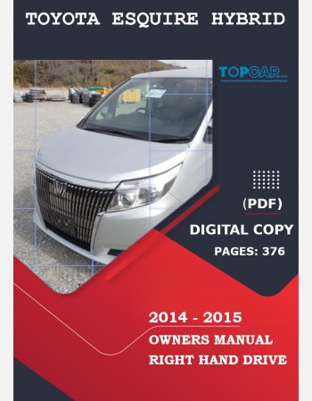 toyota esquire hybrid  2014-2015 owners manual in english